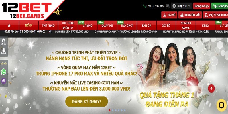 12BET tung ra các khuyến mãi với nhiều cấp độ thưởng khác nhau